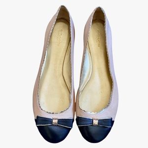 Coach Flats with Gold Scalloped Trim Bow Size 8